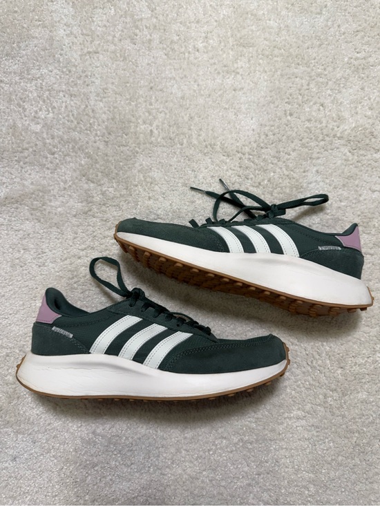 adidas Shoes - Adidas Neo Run 70s Dark Green White Pink Lace Up Casual Sneakers Size 8